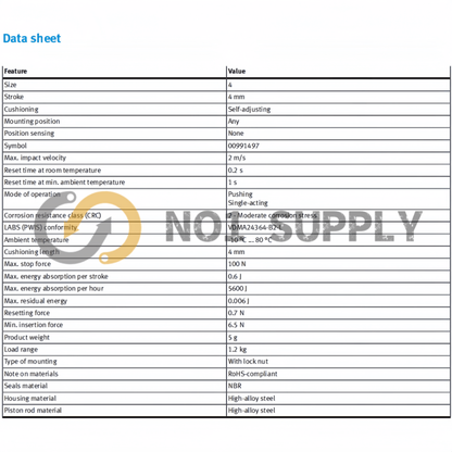 New 1PC FESTO YSR-4-4-C 540060 Pneumatic Shock Absorber - FESTO