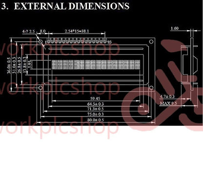 Yellow 1601 16X1 Character LCD Display Module LCM STN SPLC780D / KS0066 M85