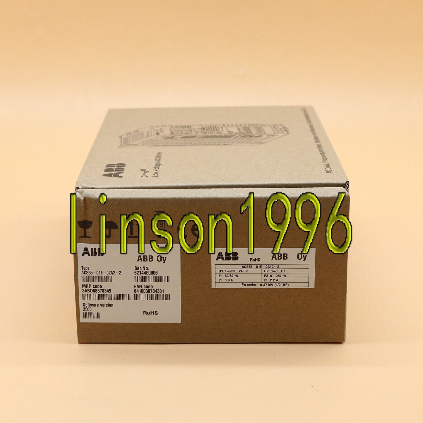 ABB ACS55-01E-02A2-2 AC 200V-240V 0.37KW Inverter 1yr - ABB