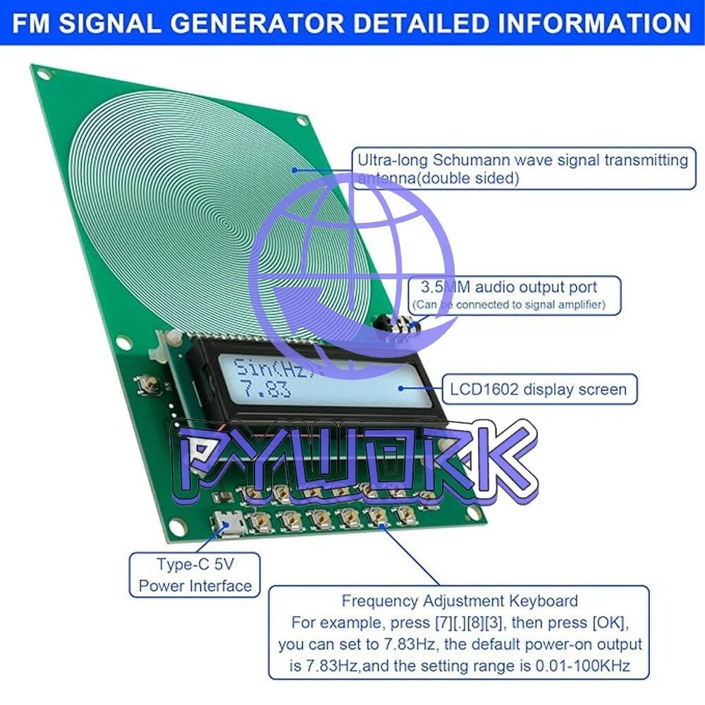 7.83Hz 0.1Hz~100000Hz Adjustable Schumann Wave Generator Pulse Sine Frequency