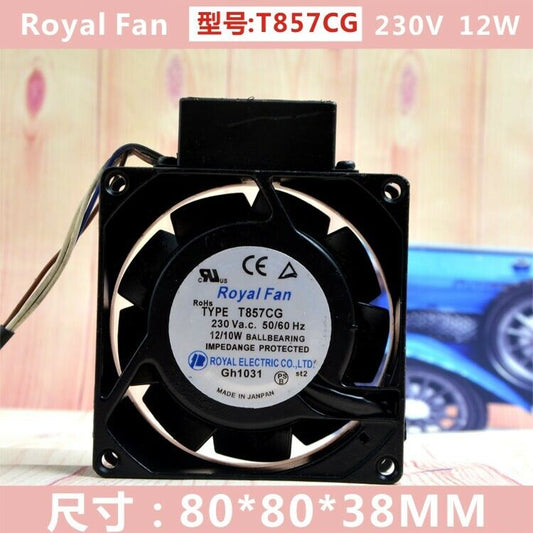new Royal TYPE T857CG 230V 12/10W 8CM 8038 High Temperature Resistant Cooling Fan - ROYAL