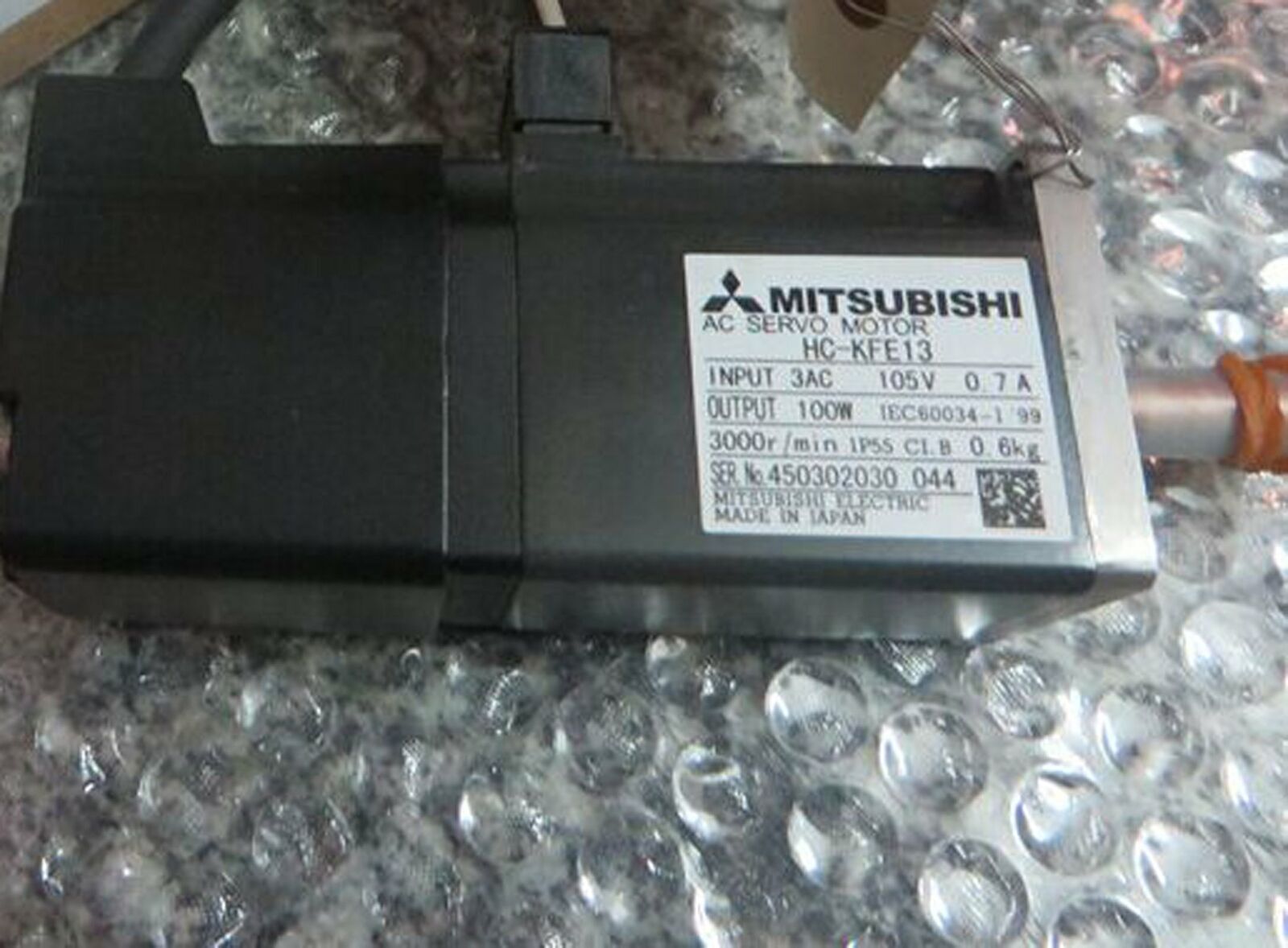 Used 100W Mitsubishi HC-KFE13 AC Servo Motor, tested and in good condition - MITSUBISHI