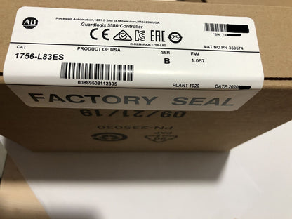 Allen Bradley 1756-L83ES Guardlogix 5580 Controller Ser B FW 1.057 - ALLEN BRADLEY