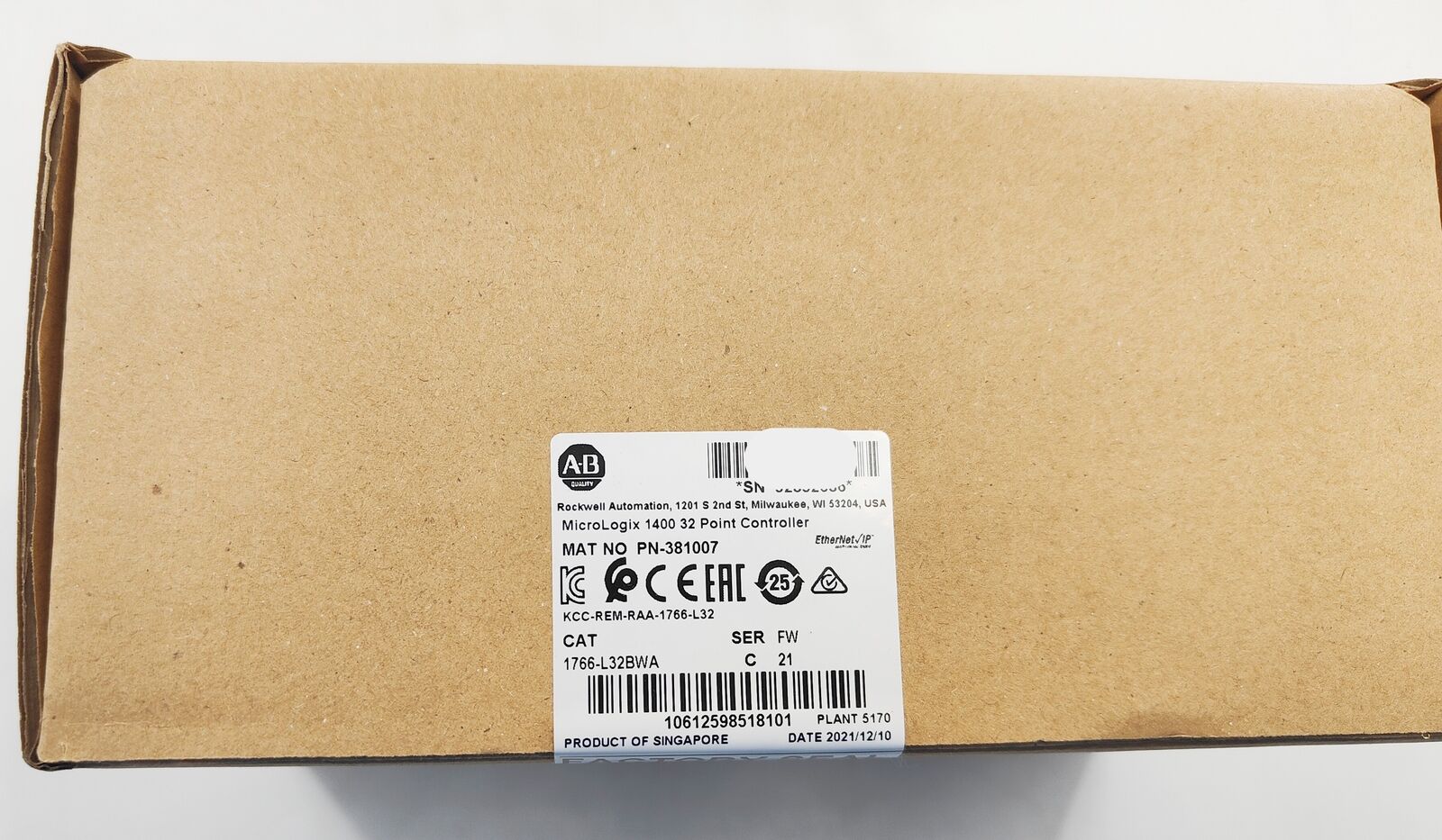 Allen-Bradley 1766-L32BWA Controller MicroLogix 32 Point Sealed - ALLEN-BRADLEY