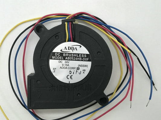 1pcs  ADDA AB0524HB-D0F DC24V 0.15A 5015 4-wire turbo blower fan