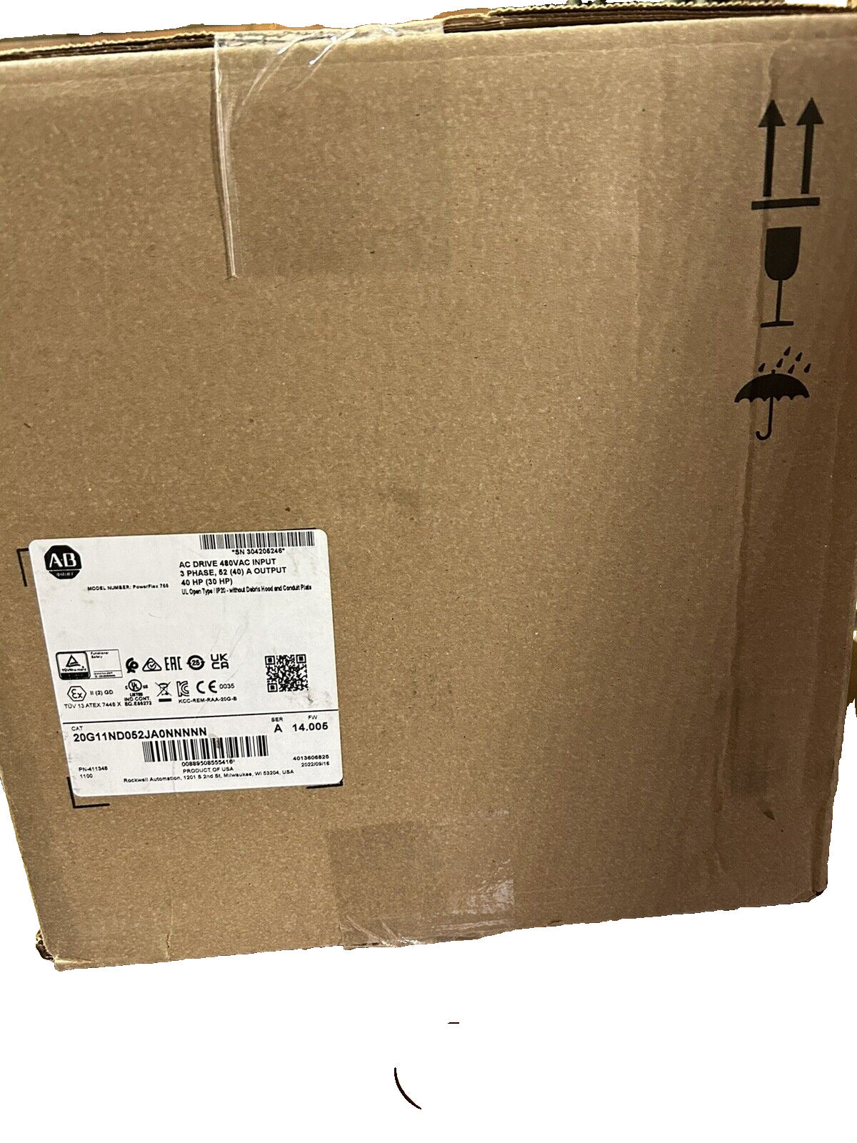 Allen Bradley PowerFlex 755 VFD 20G11ND052JA0NNNNN Series New - ALLEN BRADLEY