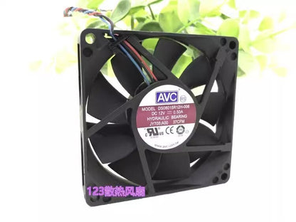 AVC DS08015R12H-006 8015 DC12V 0.50A 3-Wire High Power CPU Cooling Fan