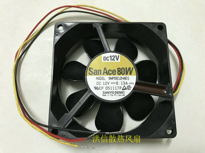 1pcs San Ace 80W 9WP0812H401 DC12V 0.13A 8CM waterproof cooling fan