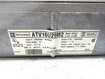 used Telemecanique Square D ATV16U29M2 Altivar 16 AC Drive *No Top Cover* - TELEMECANIQUE