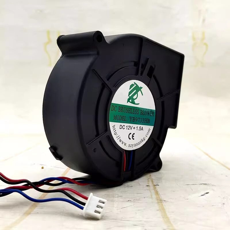 1PCS YB9733HB 9733 DC12V 1.5A 9CM 3-Wire Turbo Cooling Fan