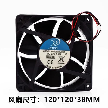 AOEO DF12038M24S 12038 DC24V 0.30A 12CM 2-Wire Inverter Cooling Fan