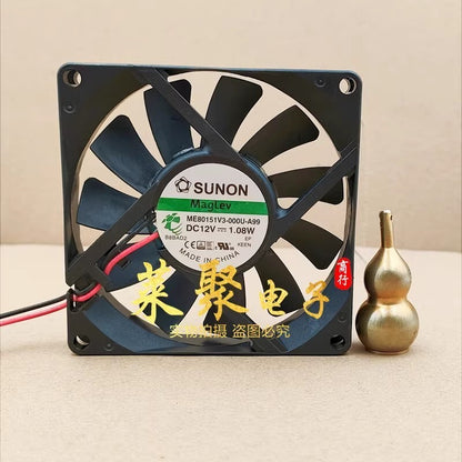 SUNON ME80151V3-000U-A99 8015 DC12V 1.08W 8CM 2-Wire Silent Cooling Fan
