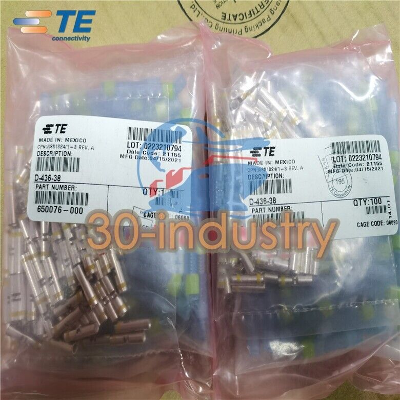 100 pcs Plastic Case Terminal D-436-38 Military 650076-000 - MILITARY COMPONENTS