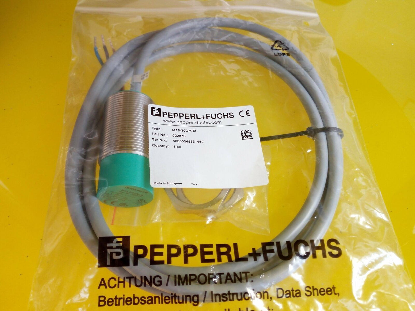 1PCS Pepperl+Fuchs IA15-30GM-I3 Proximity Switch - PEPPERL+FUCHS