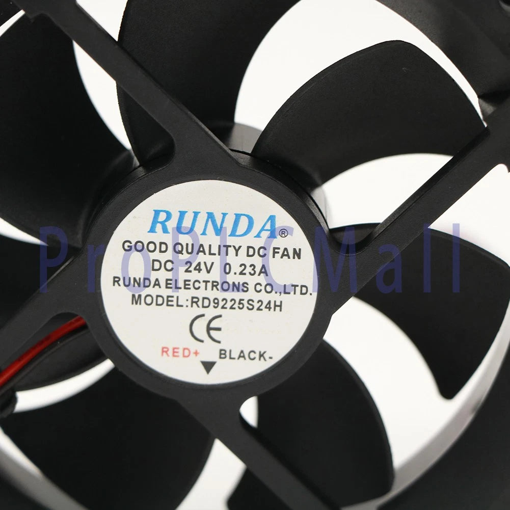 2PCS RD9225S24H RUNDA Fan DC24V 0.23A 9225 9CM 2 Wire Cooling Fan