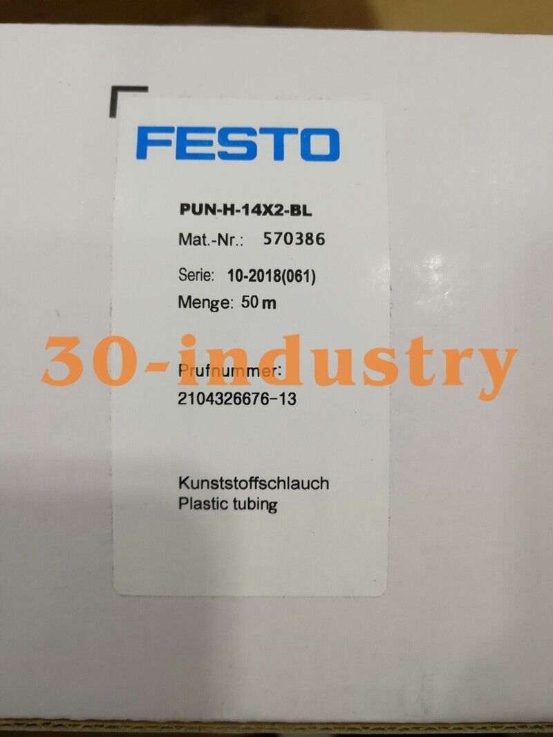 FESTO PUN-H-14X2-SW Pneumatic Hose - 50m Plastic Tubing - FESTO