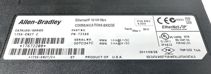 used Allen-Bradley 1756-EN2T Communications Bridge - ALLEN-BRADLEY