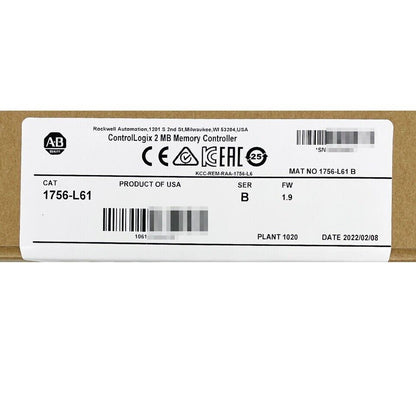 New Sealed 1756L61 Processor 2MB - CONTROLLOGIX
