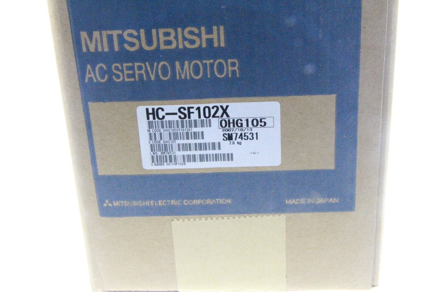 1PC Mitsubishi AC Servo Motor HC-SF102X 1KW - MITSUBISHI