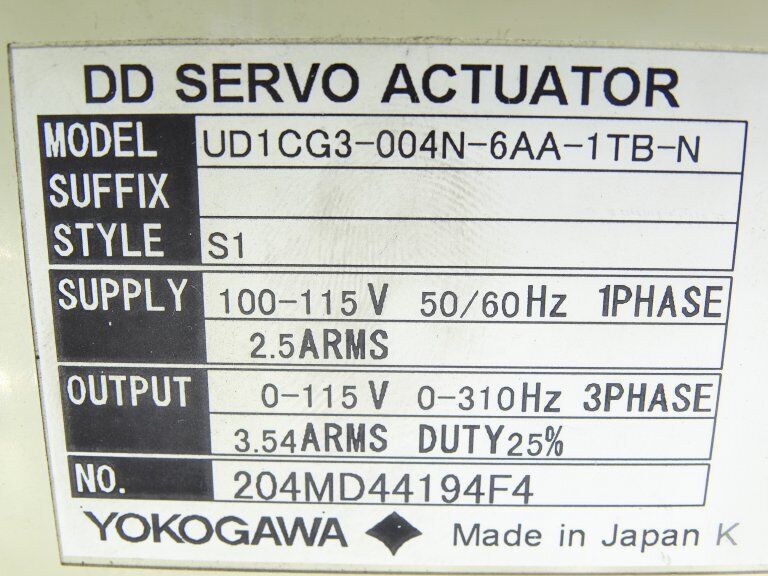 YOKOGAWA UD1CG3-004N-6AA-1TB-N SERVO DRIVE YOKOGAWA