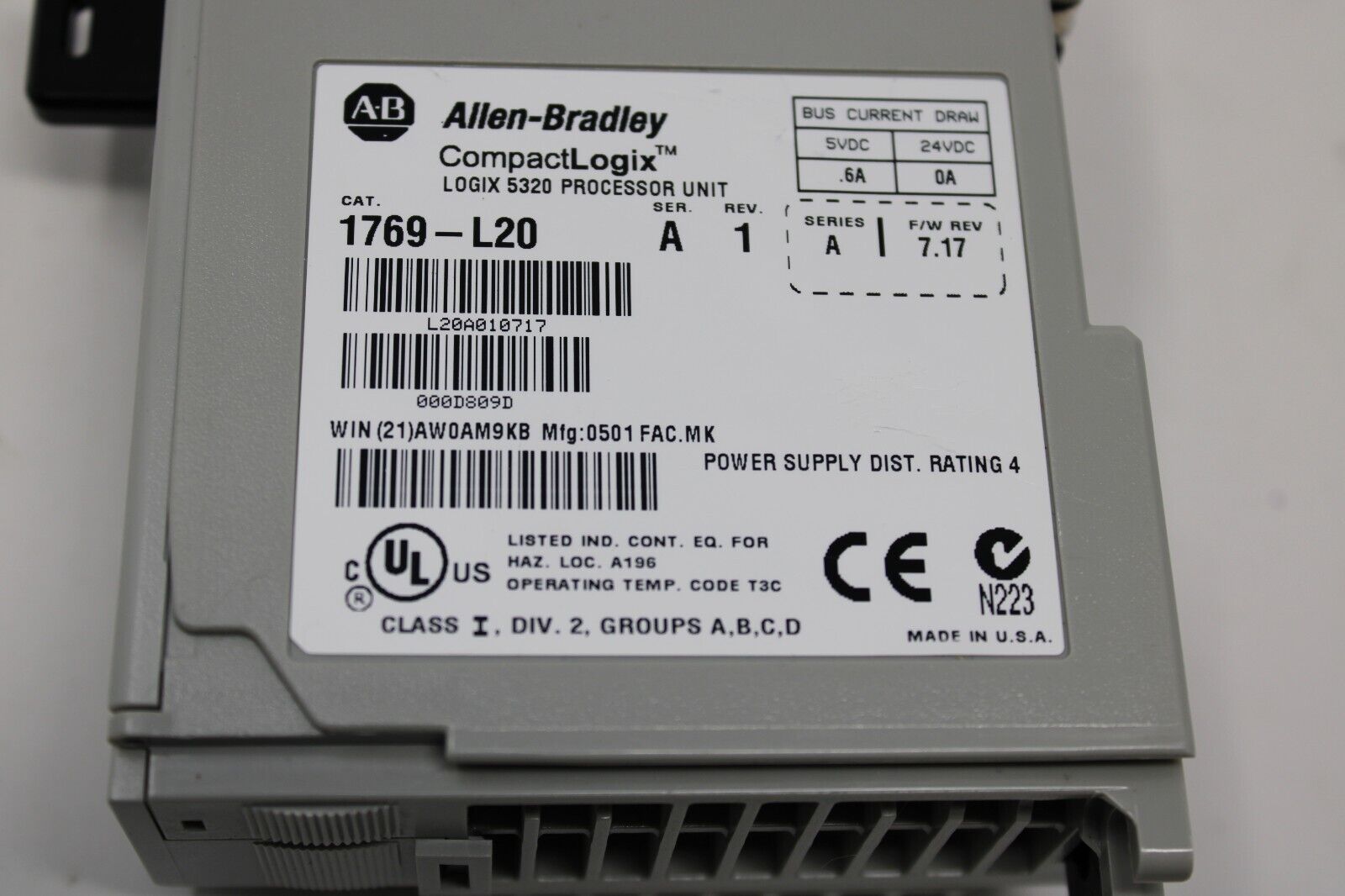 used Allen Bradley 1769-L20 Processor Unit - KOEED
