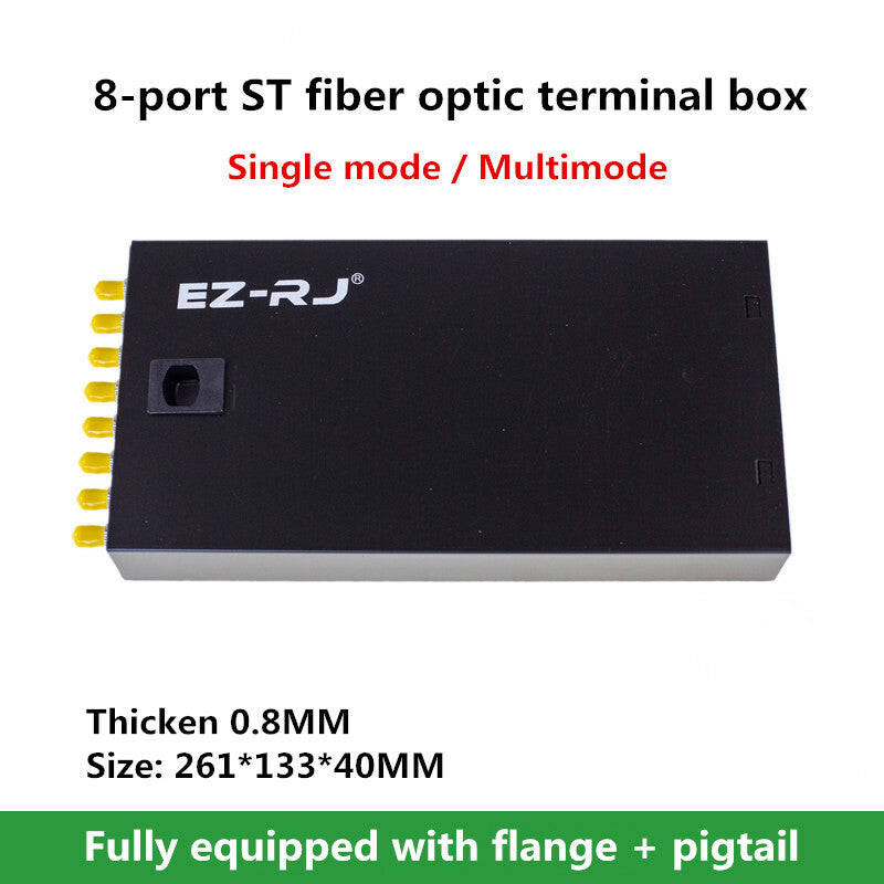new 8-port ST fiber optic terminal box Single mode/Multimode full flange + pigtail
