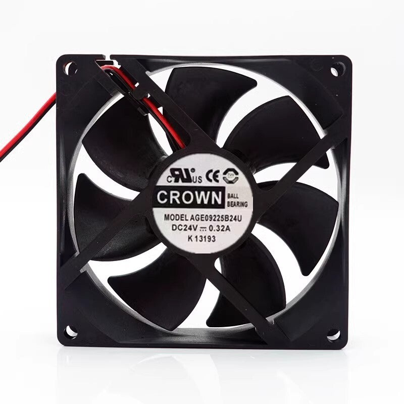 CROWN AGE09225B24U DC24V 0.32A 9CM 2-Wire Inverter Cooling Fan