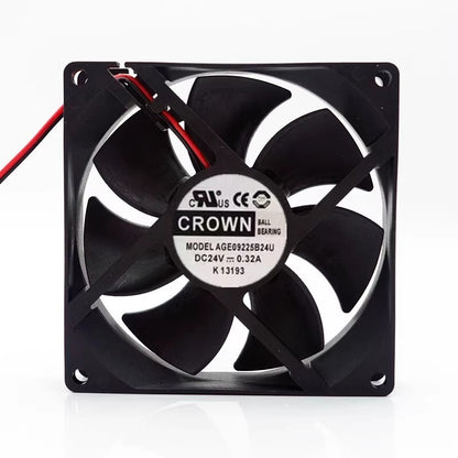 CROWN AGE09225B24U DC24V 0.32A 9CM 2-Wire Inverter Cooling Fan