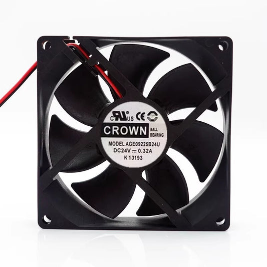 CROWN AGE09225B24U DC24V 0.32A 9CM 2-Wire Inverter Cooling Fan