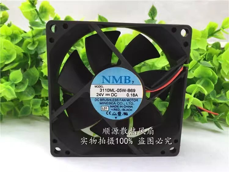 NMB 3110ML-05W-B69 DC24V 0.18A 80*80*25MM 2-wire Inverter Cooling Fan