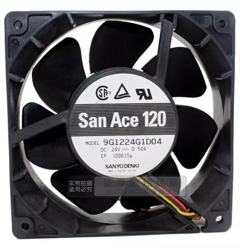Sanyo 9G1224G1D04 12038 DC24V 0.50A 12CM 3-Wire Inverter Mute Cooling Fan