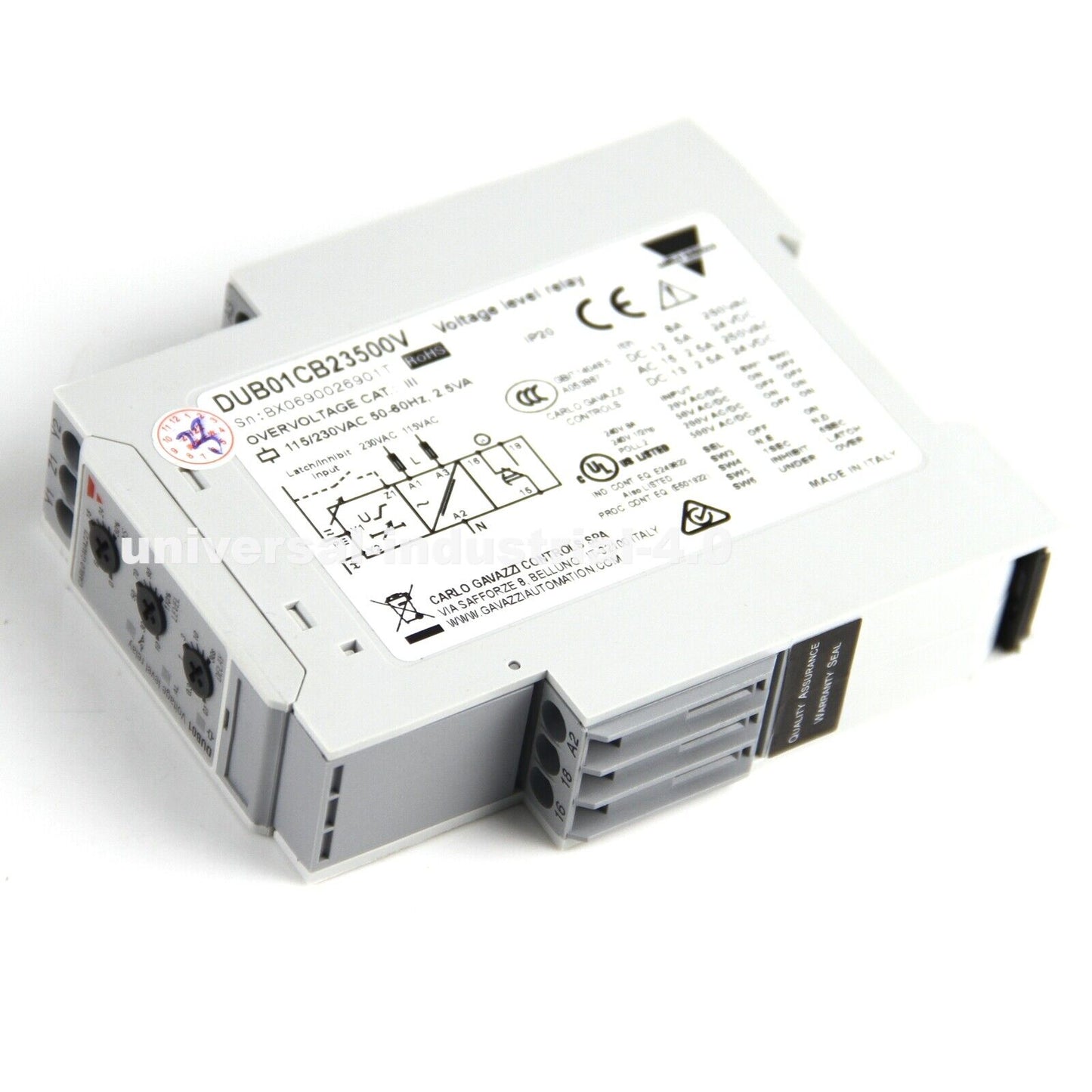 Carlo Gavazzi Voltage Monitoring Relay for DIN Rail Mount - CARLO GAVAZZI