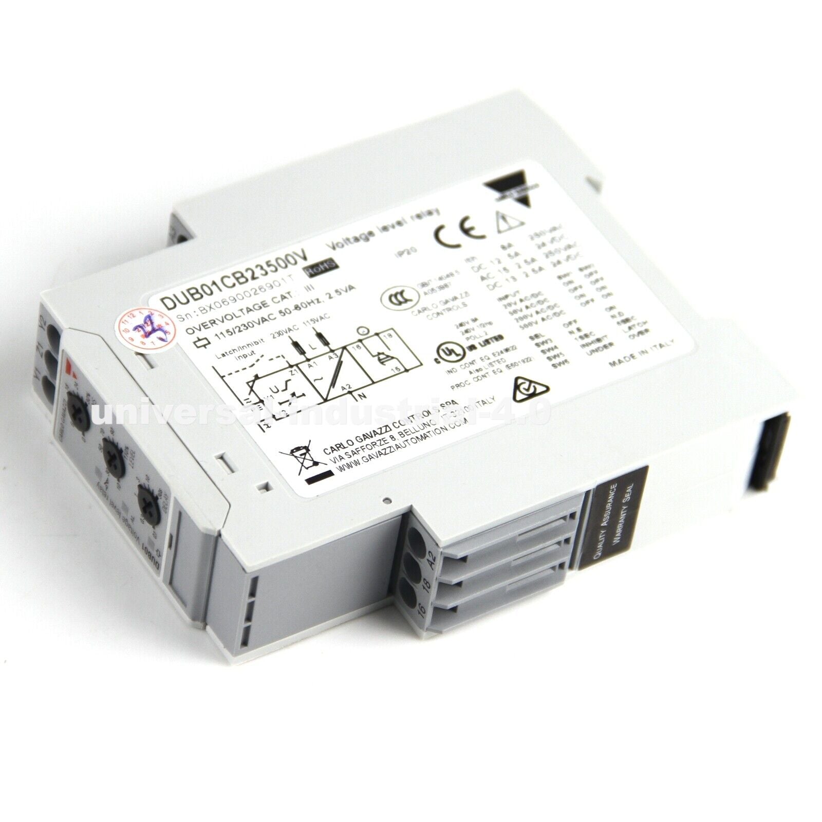 Carlo Gavazzi Voltage Monitoring Relay for DIN Rail Mount - CARLO GAVAZZI
