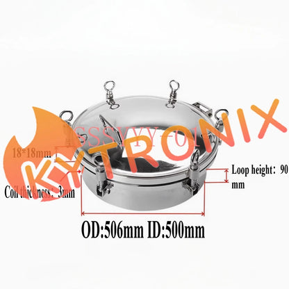 500mm Pressure Circular Manhole Tank Round Manway Cover Sanitary 304