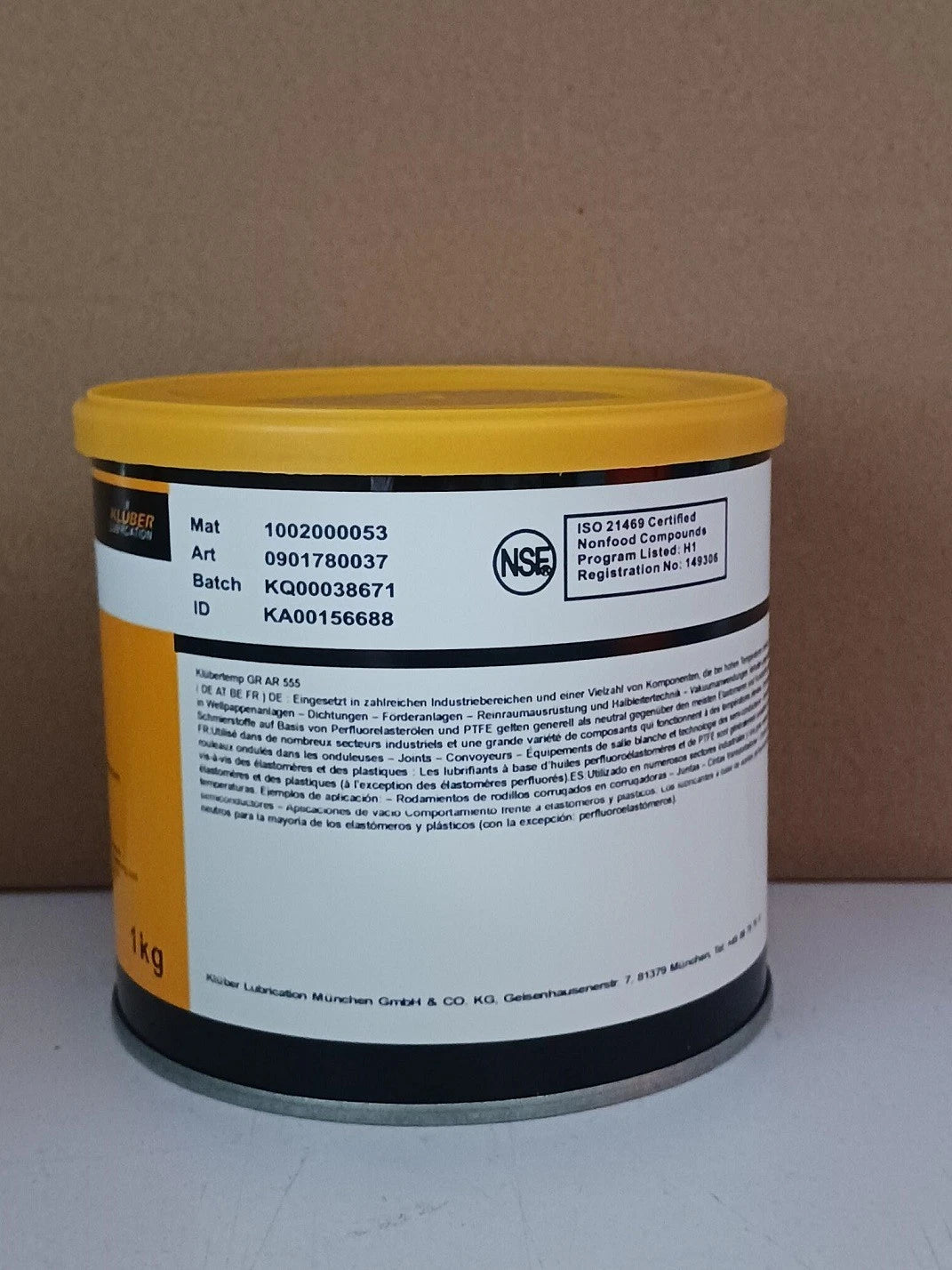 KLUBER Lubrication Klubertemp GR AR 555 Grease 1Kg ( 35.3 OZ) free ship