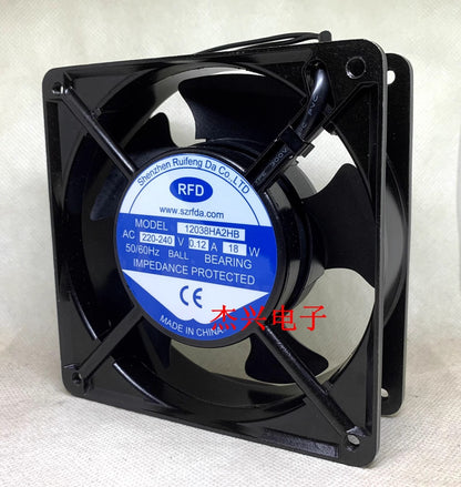 RFD 12038HA2HB 12038 AC220V-240V 18W 0.12A 12CM Metal Cooling Cabinet Fan