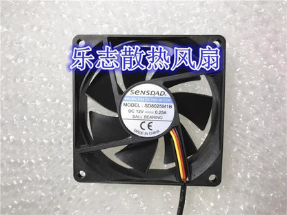 SENSDAD SD8025M1B 8025 DC12V 0.25A 8CM 3-Wire Inverter Cooling Fan