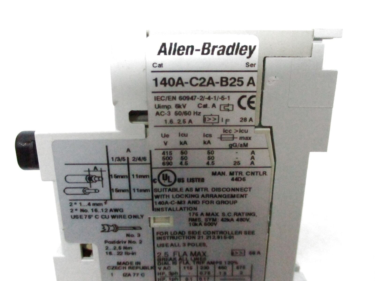 Allen Bradley 140A-C2A-B25 SER Switch - ALLEN BRADLEY