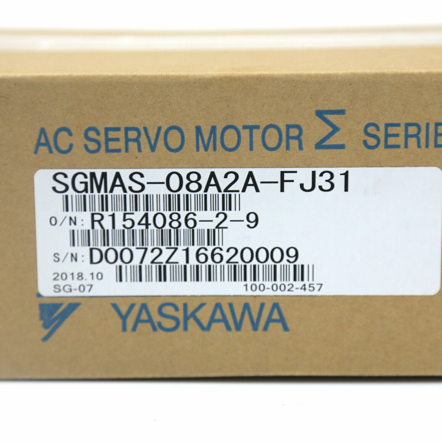 YASKAWA SGMAS-08A2A-FJ31 SGMAS08A2AFJ31 AC Servo Motor - YASKAWA