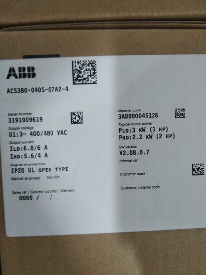 new ACS380-040S-07A2-4 Inverter 3KW 3P ping ACS380040S07A24 - ACS
