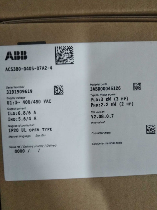 new ACS380-040S-07A2-4 Inverter 3KW 3P ping ACS380040S07A24 - ACS