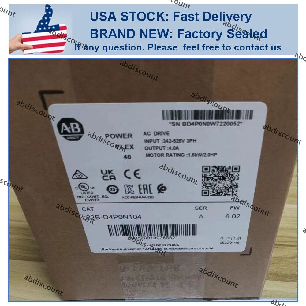 Allen-Bradley PowerFlex 40 Driveshaft Model 22B-D4P0N104 AC Motor Drive - ALLEN-BRADLEY