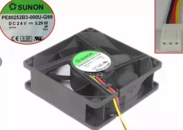 SUNON PE80252B3-000U-G99 8025 DC24V 3.29W 8CM 3-Wire Inverter Cooling Fan