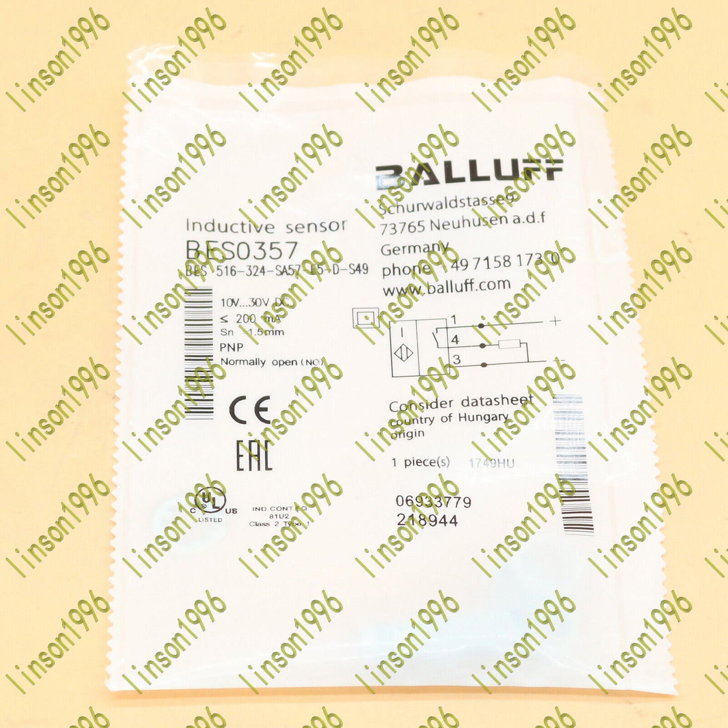 1PCS Balluff BES 516-324 SA57 E5 D S49 BES0357 High Temperature Sensor - BALLUFF