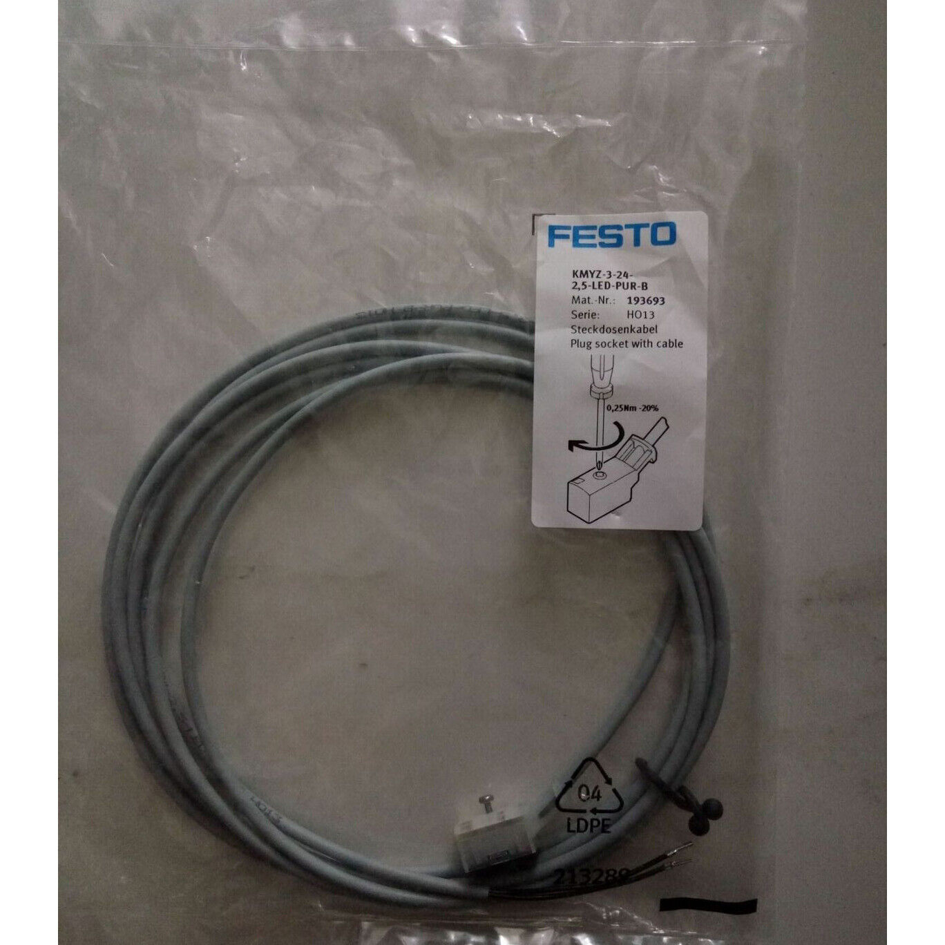 FESTO 193693 Cable Fast LED PUR-B 1PC - FESTO