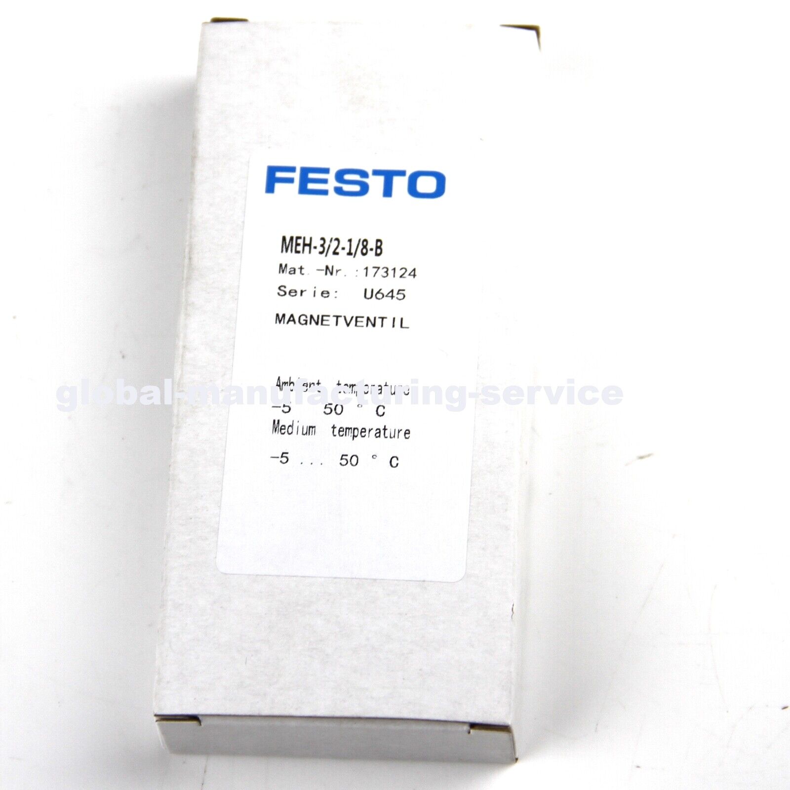 FESTO MEH-3/2-1/8-B 173124 Solenoid Valve: Professional industrial valve with 3/2-inch NPT thread - FESTO
