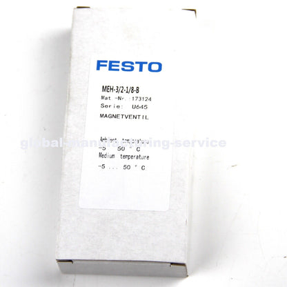 FESTO MEH-3/2-1/8-B 173124 Solenoid Valve: Professional industrial valve with 3/2-inch NPT thread - FESTO