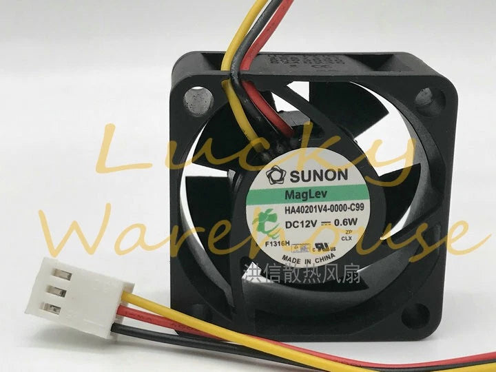 SUNON HA40201V4-0000-C99 4 cm 12V 0.6W 3-wire ultra-quiet cooling fan