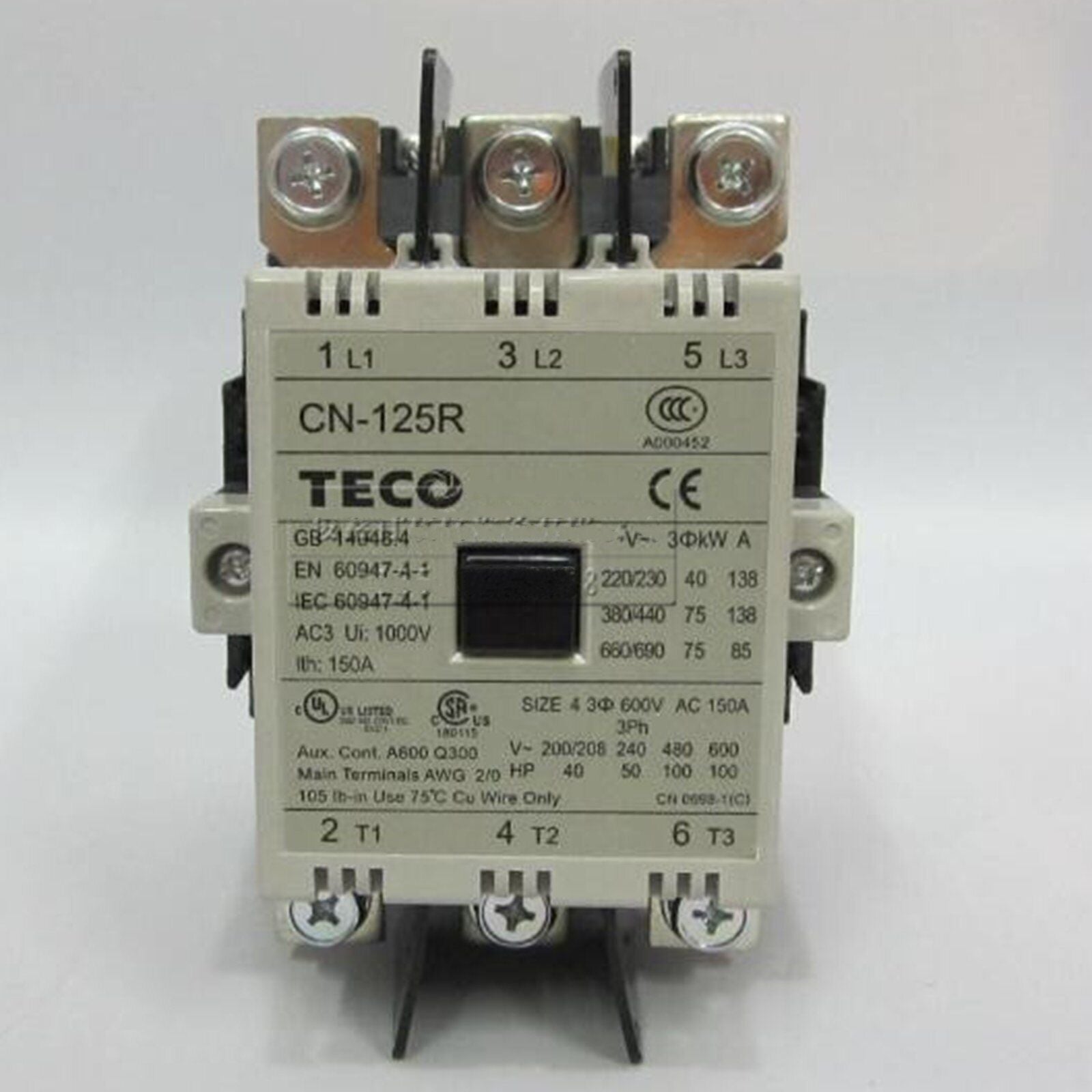 new 1PC  For TECO contactor CN-125R 380V In TECO