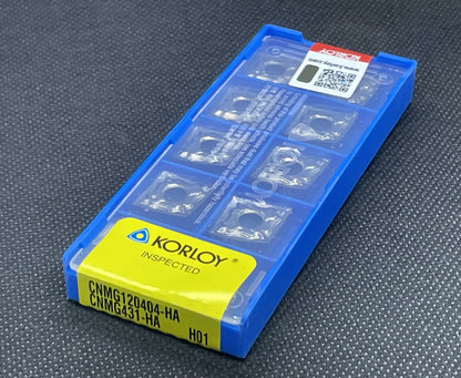 Korloy CNMG431HA H01 / CNMG120404HA H01 Carbide Inserts for Aluminum 10 PCS